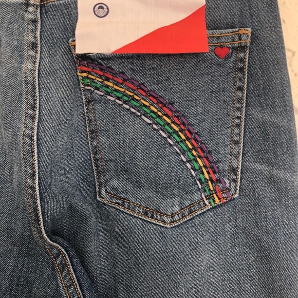 SUNDRY High Waist Rainbow Pocket Cropped Jeans - Picture 6 of 13